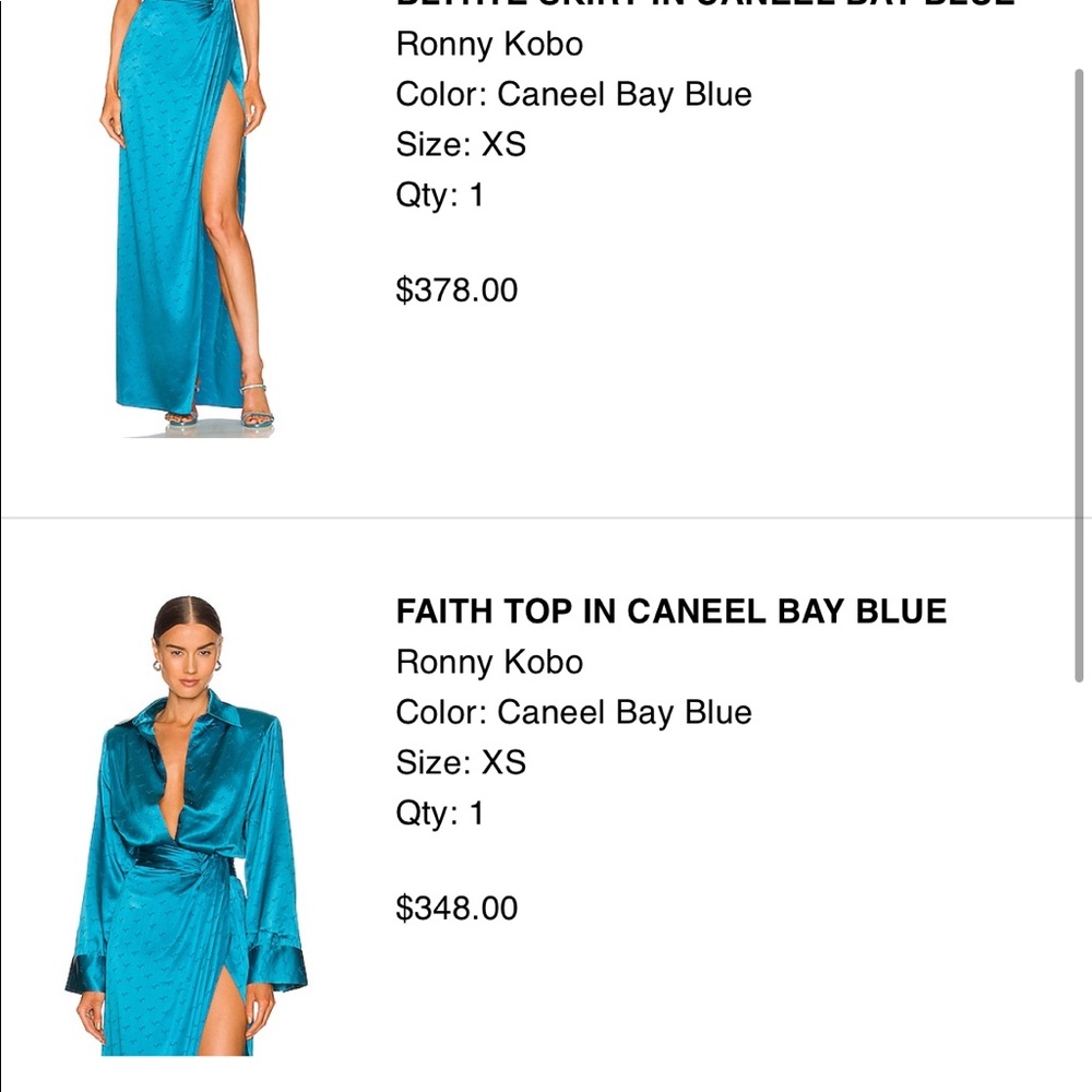 Ronny Kobo Matching Set. Skirt and top